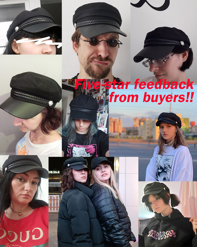 Fashion Women Men Military Hat Spring Autumn Sailor Hats Black Ladies Beret Caps Flat Top Captain Cap Travel Cadet_voghion.com