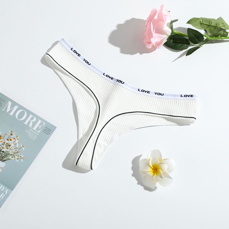 T-shaped Underwear Comfortable Abdominal Compression, Threaded Thong Pants For Girls, Low Waist, Breathable Pure Cotton_voghion.com