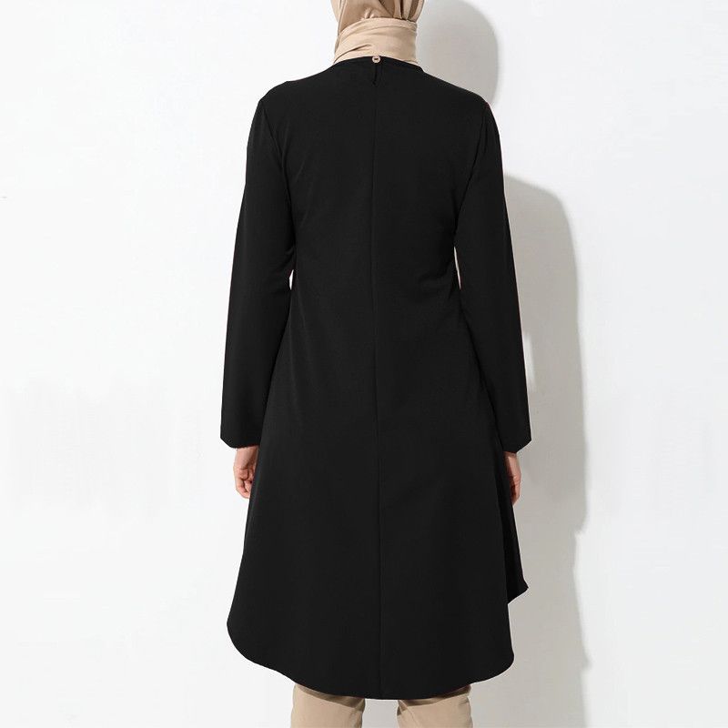 Vêtements pour femmes, couleur unie, couture de boutons, robe décontractée à manches longues, à la mode, en stock_voghion.com
