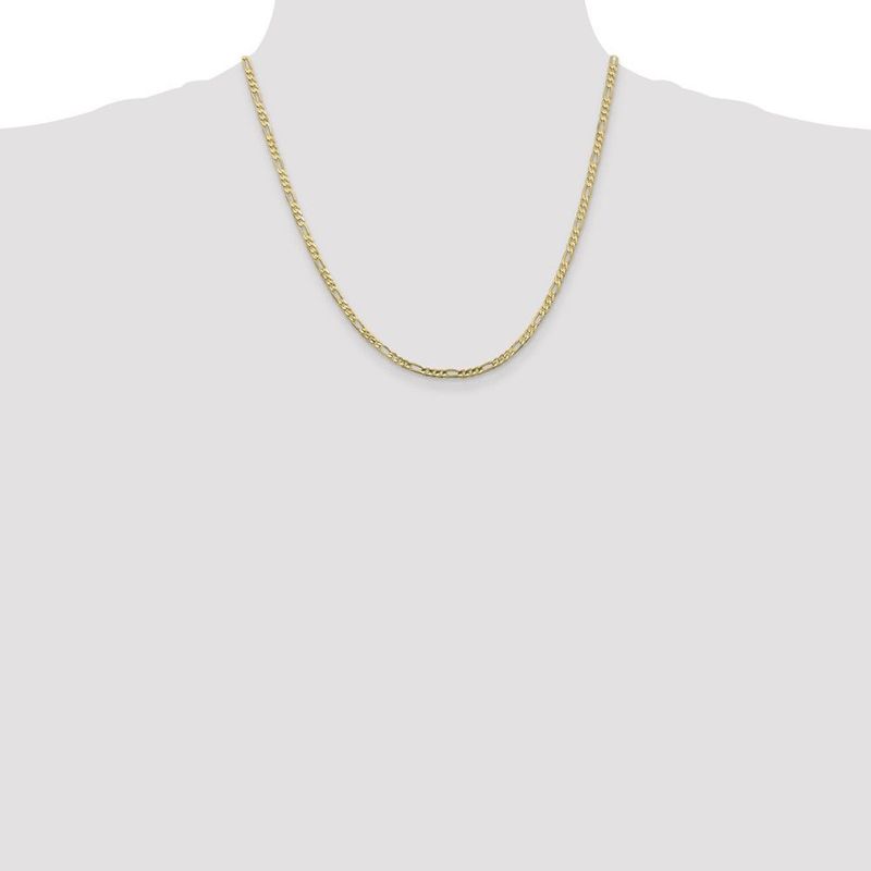 10K 3mm Flat Figaro Chain_voghion.com