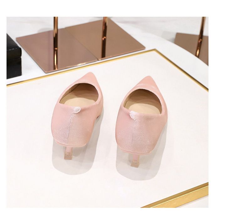 237-6 Banchetto minimalista alla moda da donna con tacchi medi sottili, bocca poco profonda, punta appuntita e viso spesso, Xishi_voghion.com