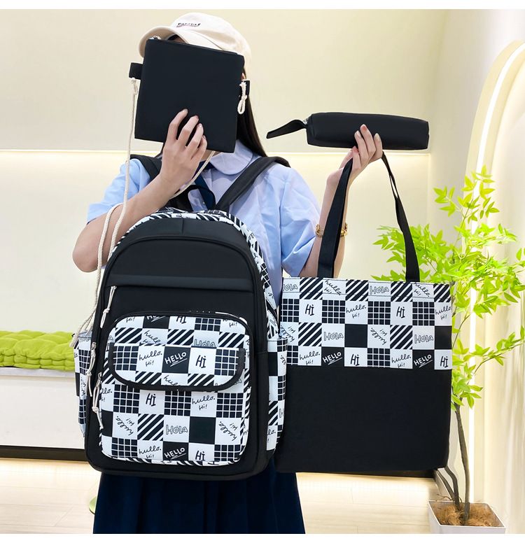 Set di quattro zaini per bambini, per studenti delle scuole primarie e secondarie, zaino di grande capacità, piccolo e fresco zaino multifunzionale._voghion.com