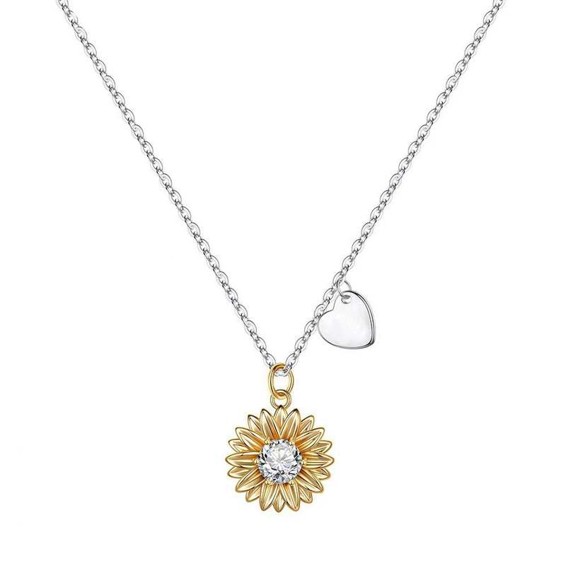 Collier polyvalent de niche en argent sterling S, tempérament féminin, chaîne de clavicule d'été, or coloré, suower et argent_voghion.com
