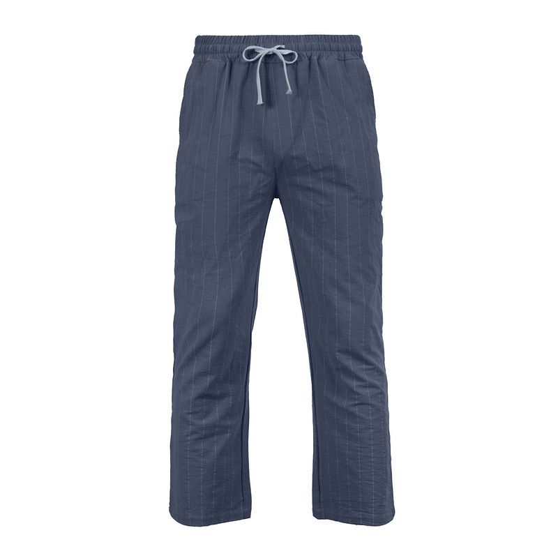 2025 Linen Summer Beach Drawstring Vertical Stripes Straight Comfortable Breathable Casual Long Men's Pants_voghion.com