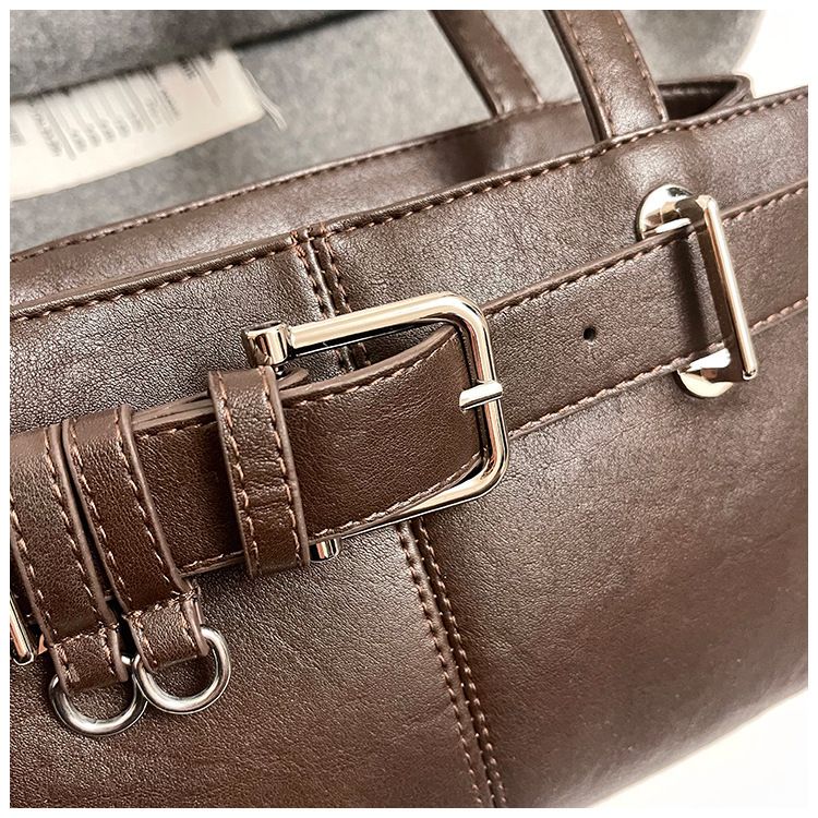 Tote Strukturierte Lässige Vielseitige Gürtelschnalle Schulter Nischendesign Pendlertasche_voghion.com