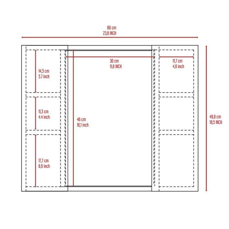 Shelf Door One 19H Medicine Double External White Cabinet_voghion.com