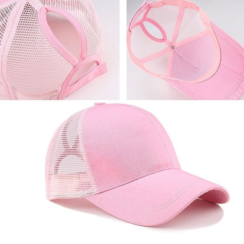 2023 New Ponytail Baseball Cap Summer Women's Adjustable Black Hat Messy Cap Casual Cotton Girl Snapback Mesh Cap_voghion.com