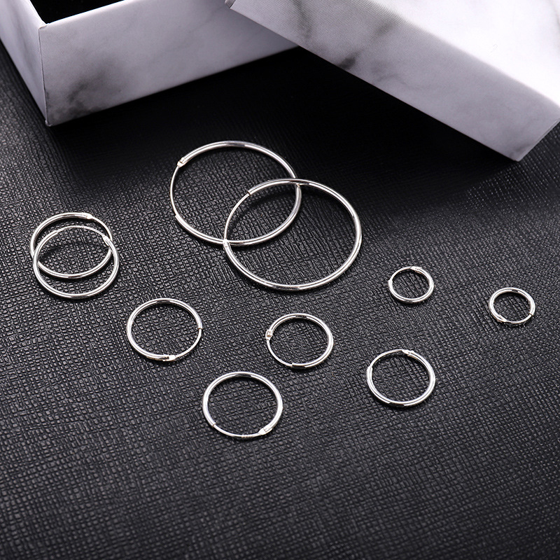 Sterling VENUS Sier Orecchini a cerchio per donna, orecchini a cerchio rotondi medi e grandi, gioielli con personalità_voghion.com