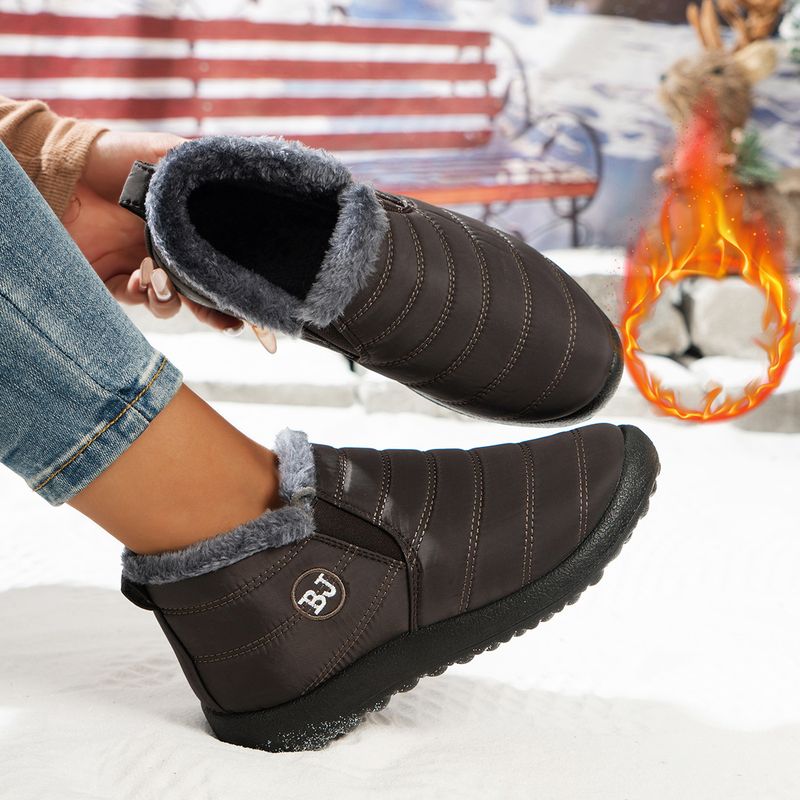 Women's Slip-On Winter Snow Boots - Waterproof, Lightweight & Warm, Indoor/Outdoor Cozy Fleece Lined Boots For Women & Couples_voghion.com