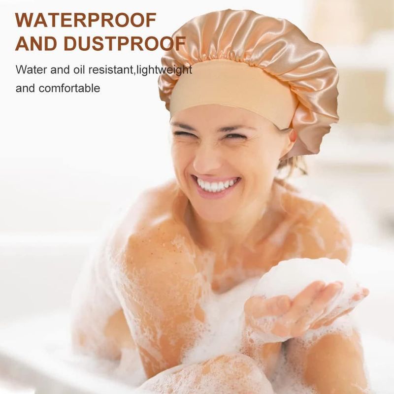 Breedgerande, zeer elastische hoofddoek, beautyhoed, badhoed, haarverzorgingshoed, gekleurde dameshoed, slaapmuts_voghion.com