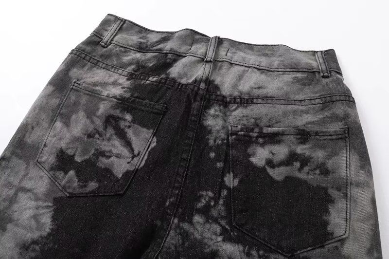 Roupas masculinas estilo high street escuro com estampa de grafite e desenho animado, jeans estilo papai, calças masculinas da moda hip hop com caimento solto_voghion.com
