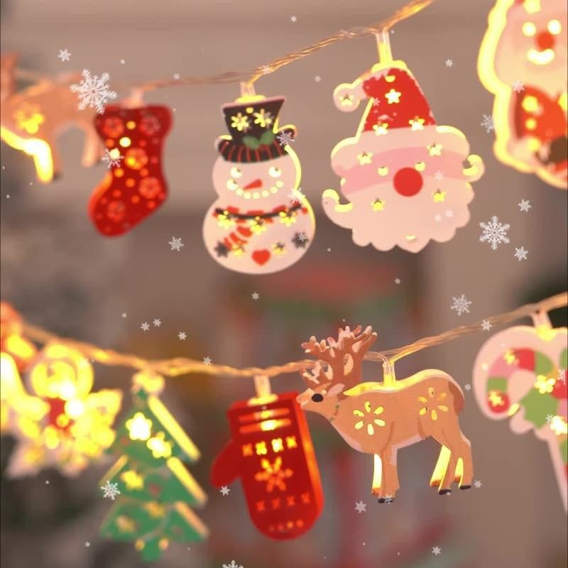 Cross-Border Decoration LED String Party Supplies Iron Art Santa Claus Snowman Christmas Atmosphere Lights_voghion.com