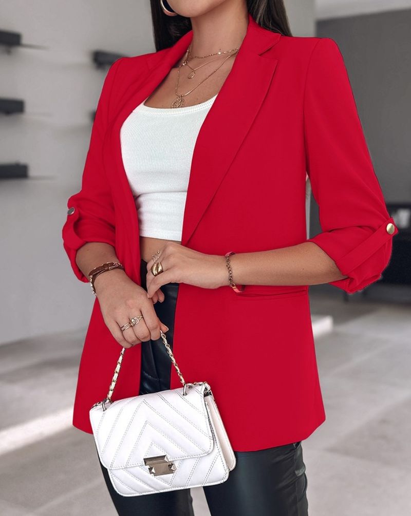 Blazer cardigan tinta unita a maniche lunghe autunno inverno 2025 per donna_voghion.com