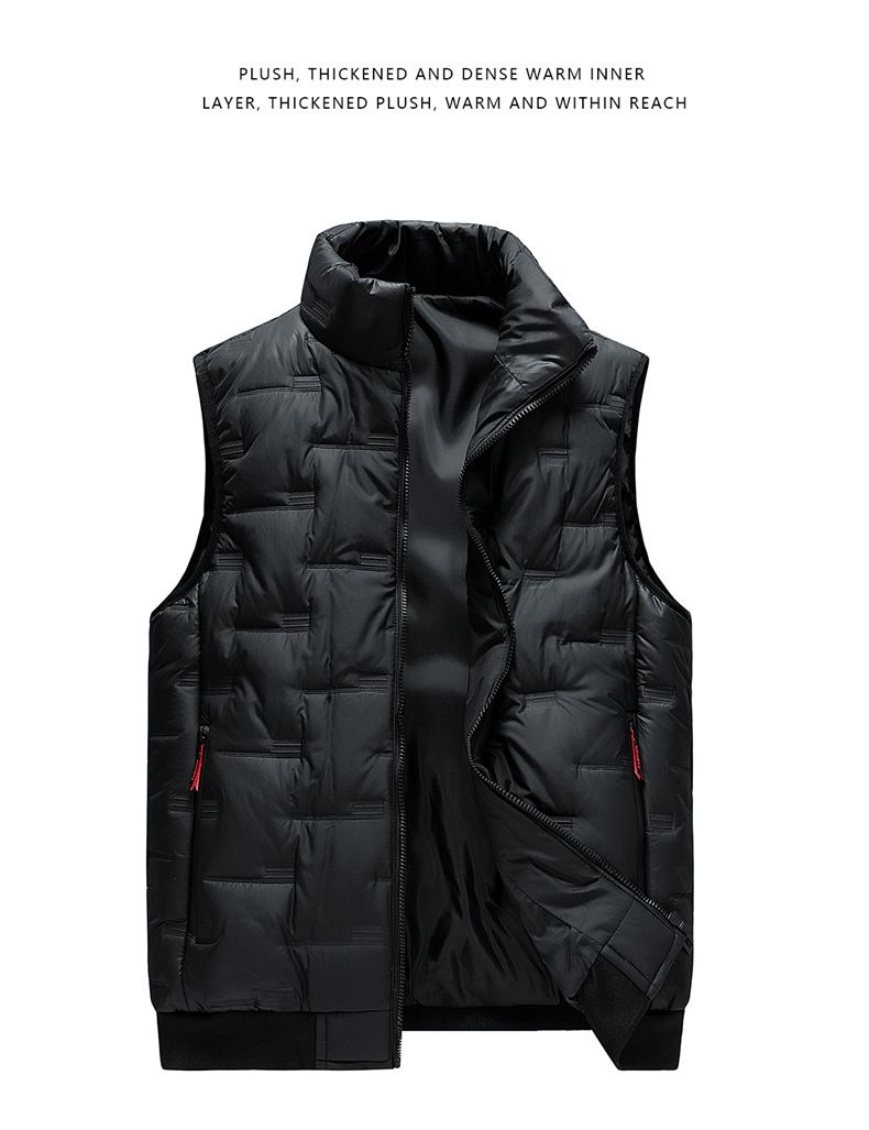 Men's Multi-Pocket Stand Collar Vest Jacket - Lightweight Warm Fleece Lined Slim Fit Casual Outerwear For Winter (Grey/Black/Khaki, Sizes M-8XL)_voghion.com