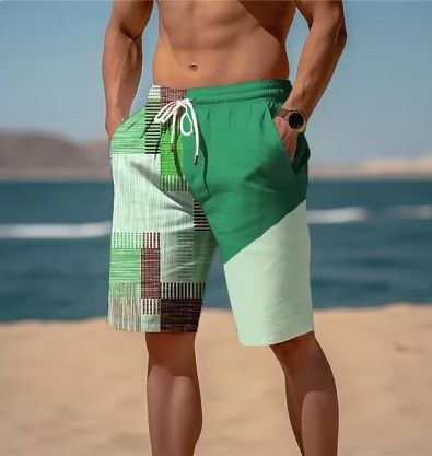 Unbeatable Quality Unbeatable Quality New Summer Breathable Hawaiian Beach Pants 3D Printed Checkered Pattern Men's Shorts_voghion.com