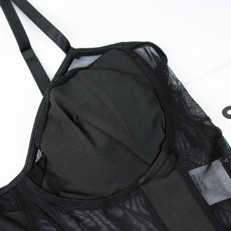 Mono sexy transparente con retazos de malla de encaje sin espalda para mujer_voghion.com