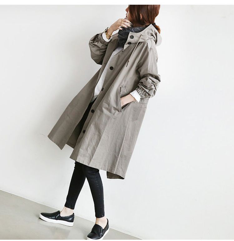2025 Frühling und Herbst Neue Koreanische Ausgabe Casual Damen Mittelgroße bis lange Überknie Lose Große Outcoat im britischen Stil_voghion.com