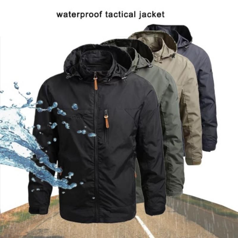 DesignerMen's Military Rain Tactical Jacket Casual Sport Waterproof Jacket Coat Hoodie Windbreaker Coat Riding Jacket Menswear Layer_voghion.com