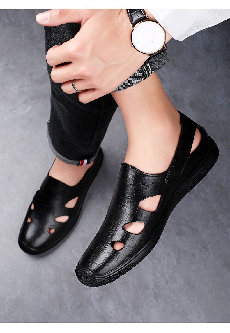 Herrenschuhe mit Lochmuster, geprägtes Krokodilmuster, trendige und weiche Leder-Fahrschuhe für Herren_voghion.com