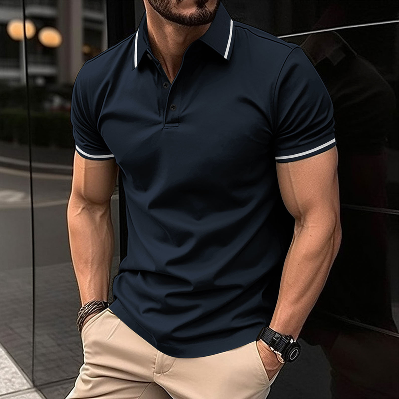 2025 Summer Men Polo T-Shirt Men Casual Polo Shirt Male Short Sleeves Tops Tees Men Solid Pattern Print Button T Shirt_voghion.com