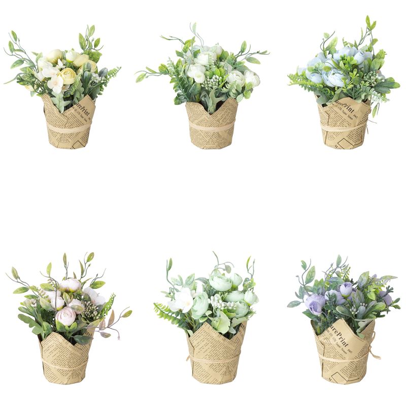 Simulazione pianta verde piante in vaso Simulazione pianta fiore bonsai desktop pianta verde piante in vaso ornamenti Tazza di giornale piante in vaso_voghion.com