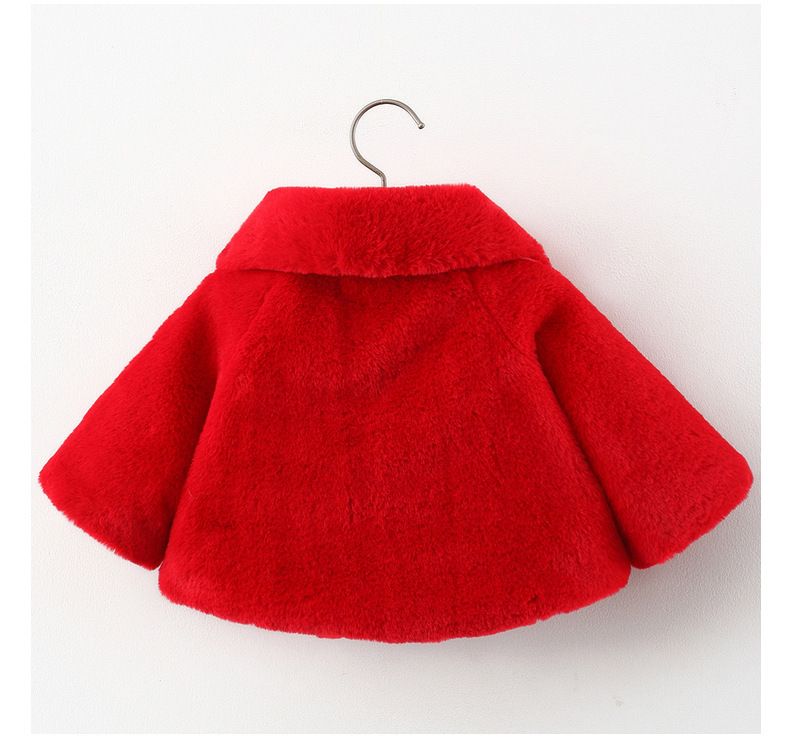 Baby pels efterår og vinter pige kappe Baby pige top varm slid imiteret pels frakke_voghion.com