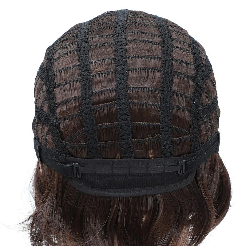 Synthetic Clip-in Men's Wigs Brown Side Parted Short Curly Hair Reverse Curling Wig Set Fashion Men's Wig_voghion.com