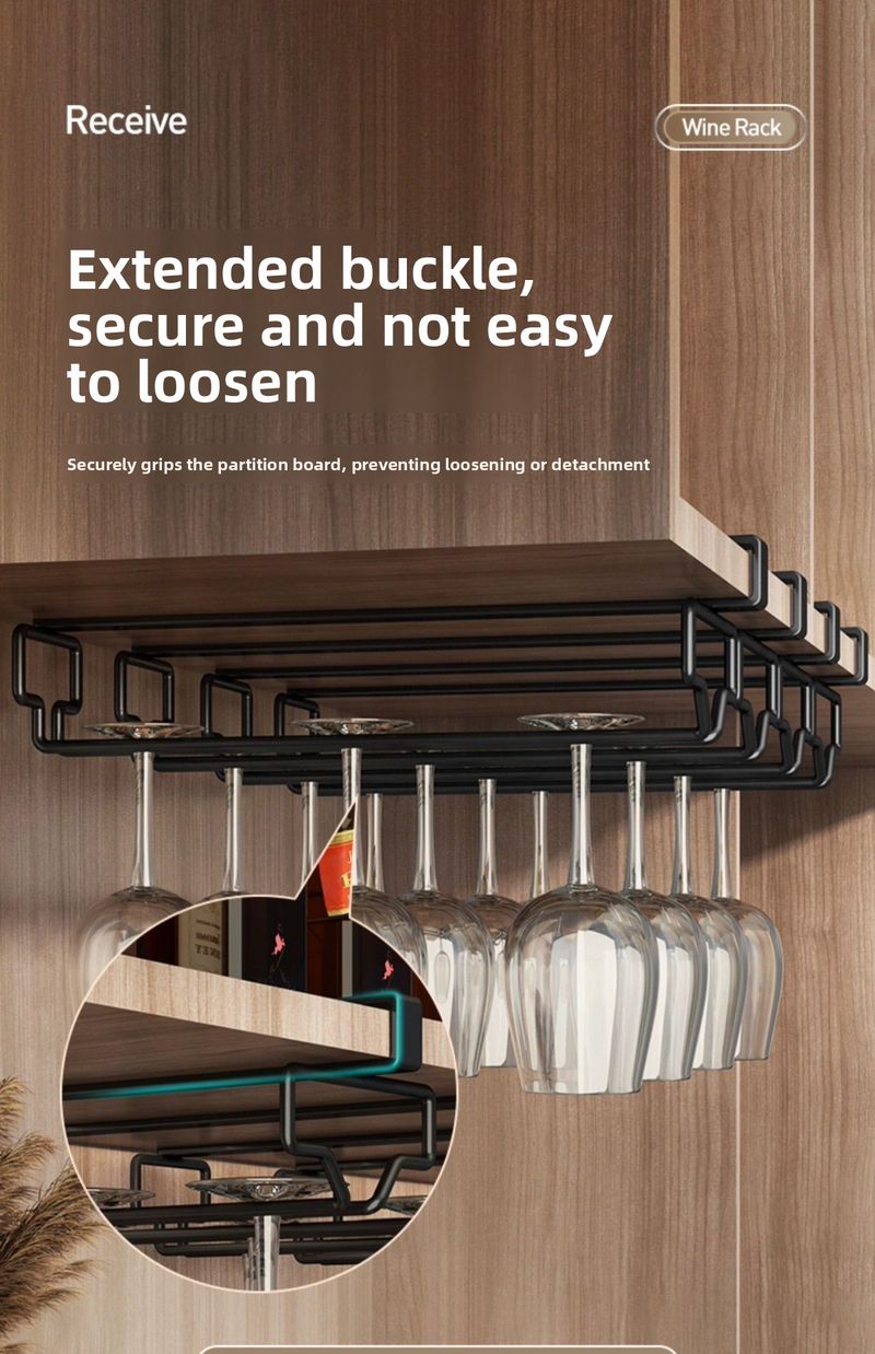 No-Drill Inverted Wine Cabinet High-End Glass Storage Rack Home Hanging Light Luxury Decorative Piece_voghion.com