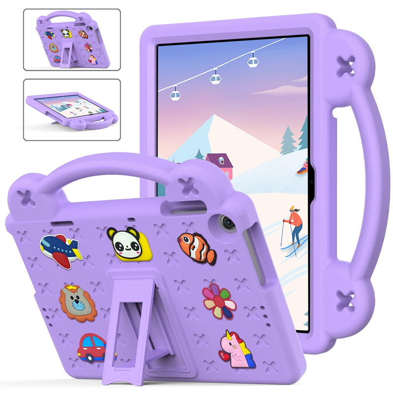 Çocuklar için Güvenli EVA Kılıf Lenovo Tab M10 3rd Gen 2022 10.1 inç TB-328FU TB-328XU Kapak Karikatür Taşınabilir Darbeye Dayanıklı Tablet Standı_voghion.com