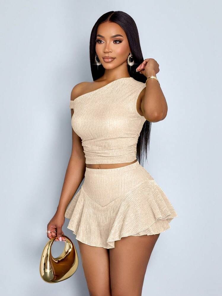 2025 Fashion Personality Solid Color Two-Piece Skirt Set Simple Versatile Style Women's Clothing_voghion.com