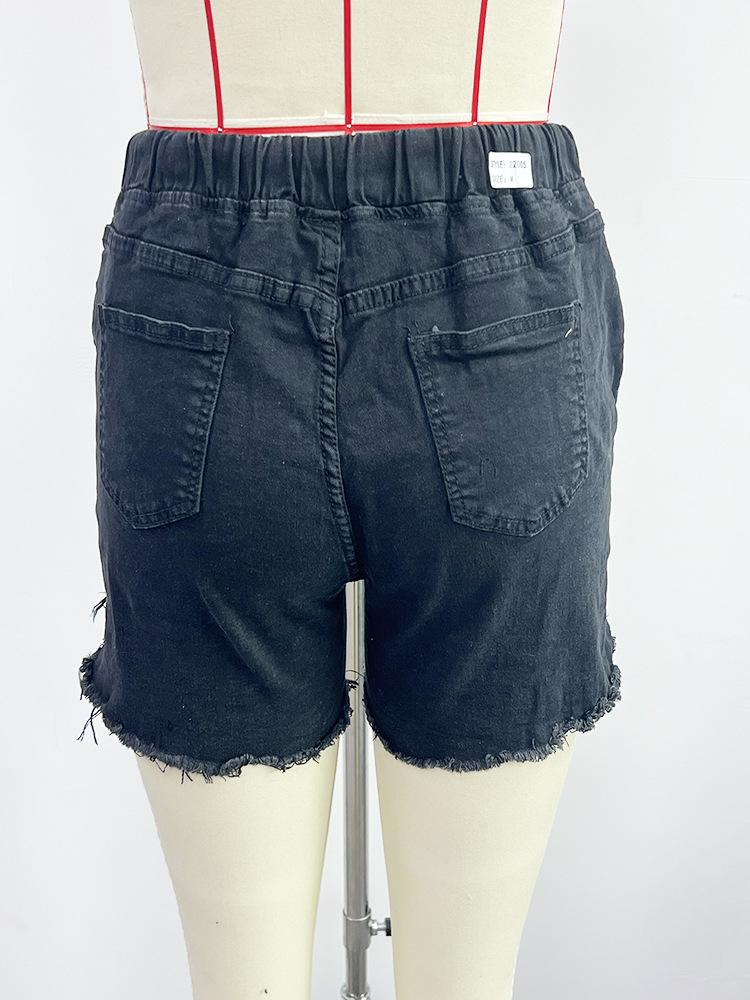 Pantaloncini da spiaggia a vita elastica, pantaloncini a gamba dritta alla moda da donna_voghion.com
