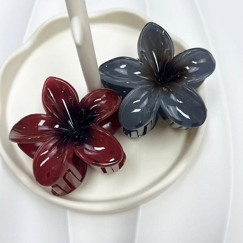 Ei Blume Klaue Clip Gradienten Candy Farbe Blume Mode Urlaub Heißer Verkauf Zurück Kopf Löffel Pan Haar Shark Clip Haar zubehör_voghion.com