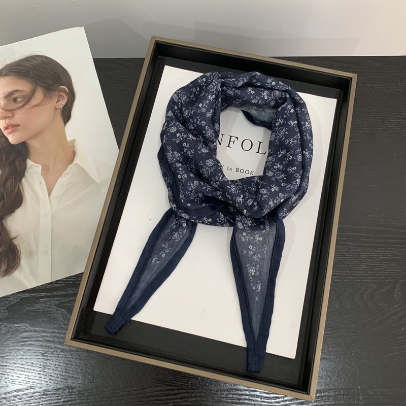 Triangolo di seta con fiori di anacardi per donna 2025, nuova piccola sciarpa quadrata abbinata alla camicia, accessorio di alta qualità, ornamento per il collo_voghion.com