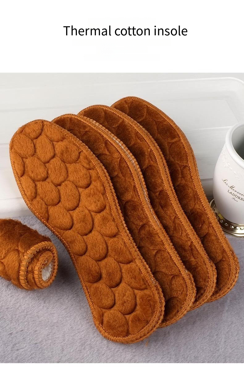 NEW Winter Plush Warm Insole for Shoes Thicken Snow Boots Shoe Sole Thermal Insert Sports Running Insoles Men Woman_voghion.com