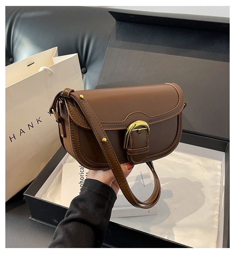 Retro High-End-Modetasche für Damen Neue vielseitige Satteltasche zum Pendeln Beliebte einfache lässige Umhängetasche_voghion.com