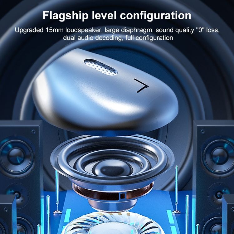 V9 Mirror Noodle Wireless Bluetooth Earphone with Charging Compartment (Black)_voghion.com