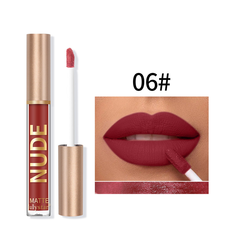 Makeup matte velvet, fading gloss, natural and long-lasting three-dimensional, non stick to cup lip gloss lipstick_voghion.com