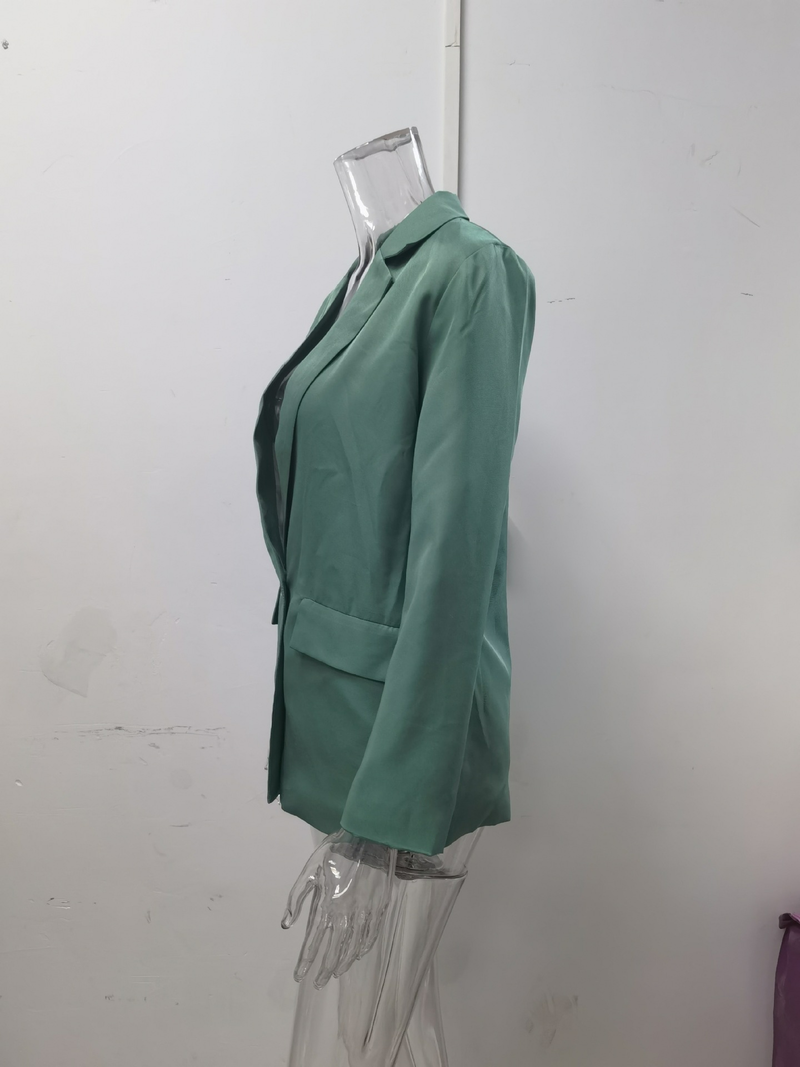 Kadınlar için modaya uygun yaka hırka orta uzunlukta mizaç blazer_voghion.com