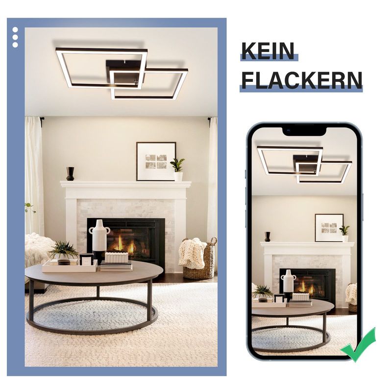 Glitzerlife Deckenlampe LED Deckenleuchte Küche - 24W Schlafzimmerlampe Modernes Design Wohnzimmerlampe Küchenlampe 3000K Warmweiß Flurlampe_voghion.com