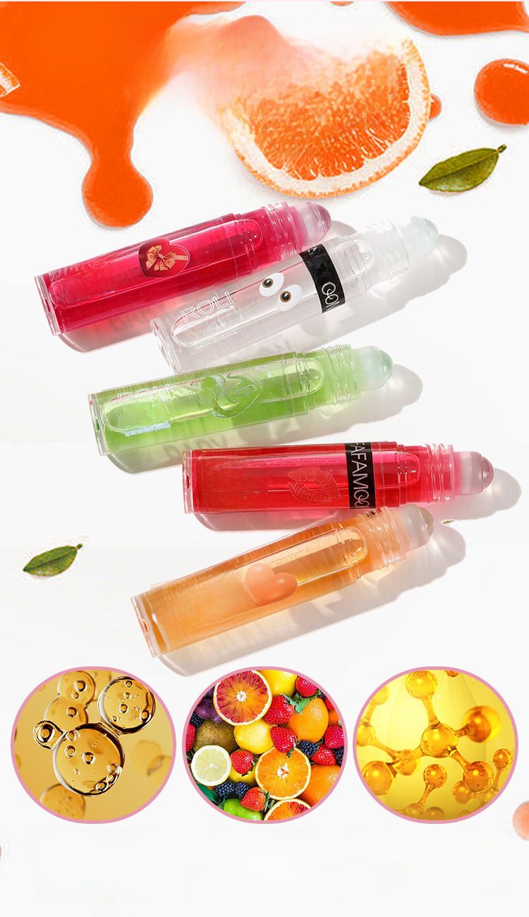 FAFAMOON bead Lip Oil hidratante hidratante batom líquido hidratante bola boca óleo seco rachadura incolor transparente_voghion.com