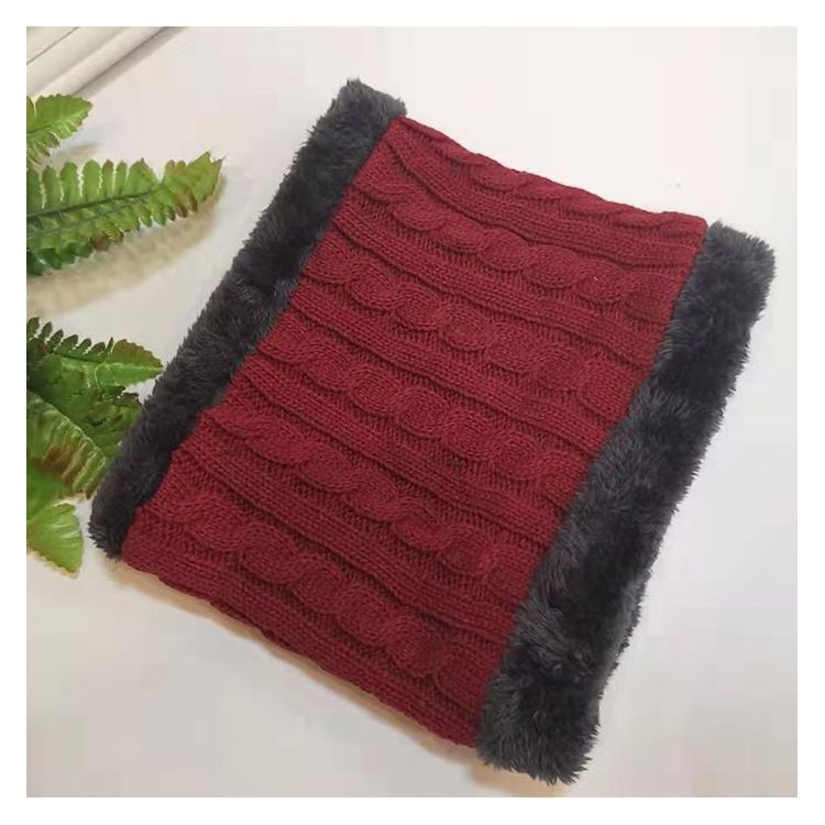 LazyZoom Winter Warm Outdoor Cycling Windproof Knitted Face Mask Thickened Solid Color Unisex Pullover Neck Warmer_voghion.com