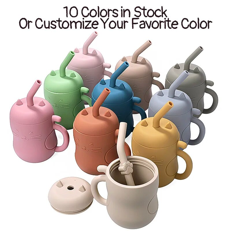 1 peça de canudo de silicone para bebês, copo portátil sem BPA para armazenamento, recipiente para lanche, copo de alimentação, copo à prova de vazamento para crianças, copo de bebida para aprendizagem_voghion.com