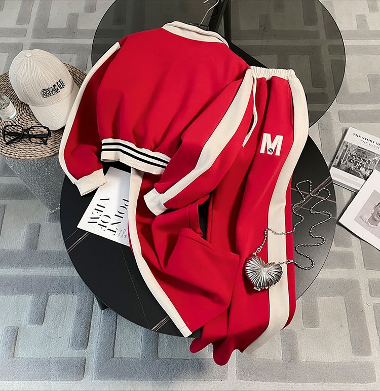 Ženska oblačila, vrhunske športne obleke za ženske, pomlad, nov stil, trendovska modna znamka, jakna, široke hlače, dvodelni komplet_voghion.com