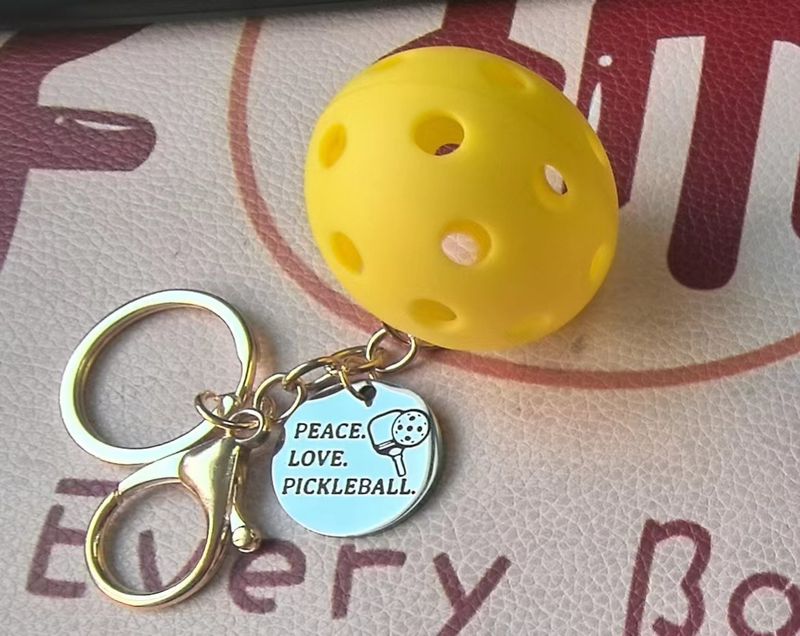 Porte-clés Pickleball en acier inoxydable, très populaire, jeux, petits cadeaux, fitness en plein air, pendentif_voghion.com