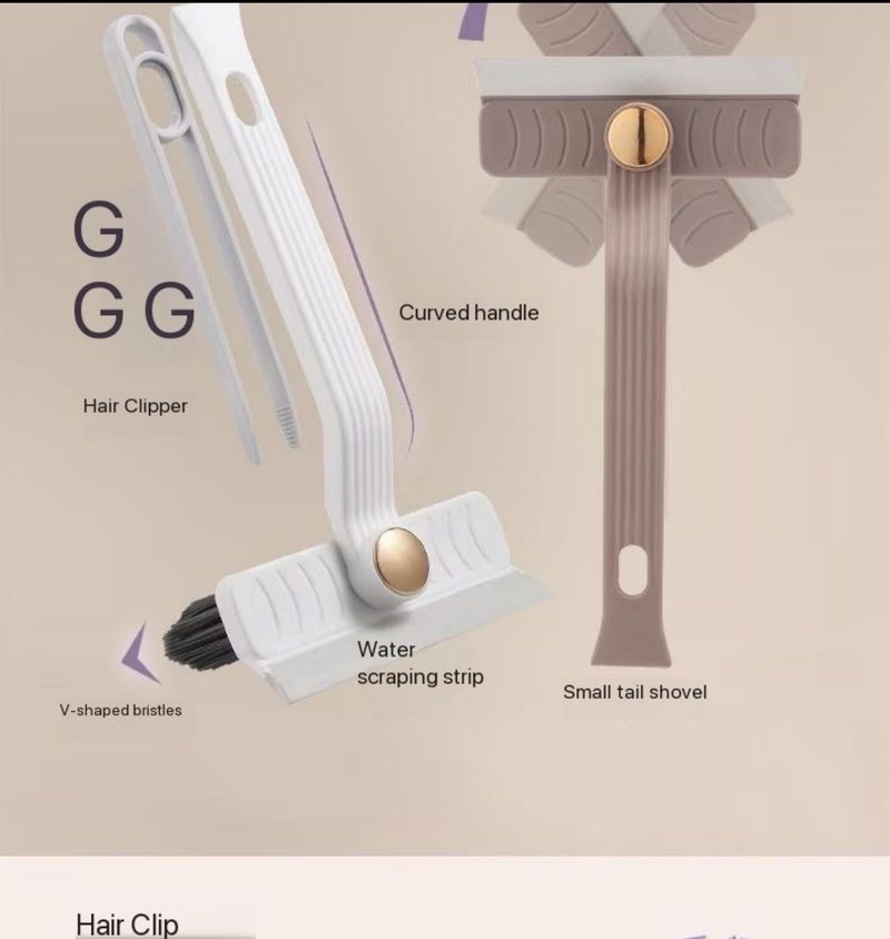 Multi-Purpose Tile Cleaning Brush, 360° Rotating Hard Bristle Scrubber For Bathroom & Kitchen Floors And Walls_voghion.com