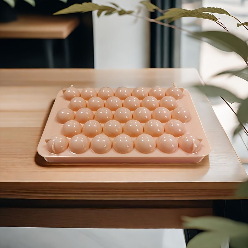 Whiskey Ice Ball Maker - 33-Grid Silicone Mold With Lid, Round Sphere, EU Bar Accessory_voghion.com