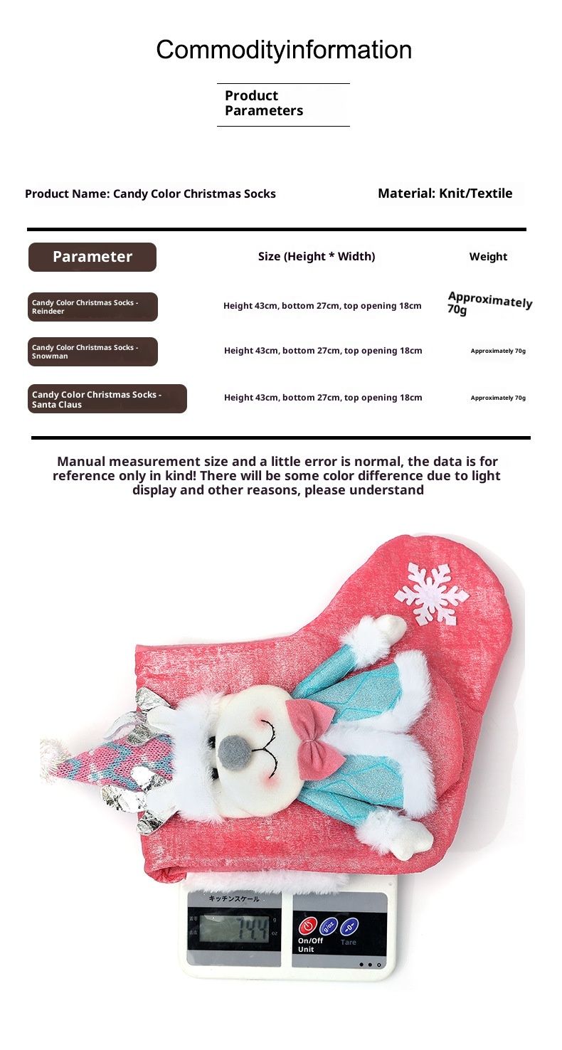 001 Nuove decorazioni transfrontaliere, addobbi per l'albero di Babbo Natale, calzini di Natale 3D, sacchetti regalo_voghion.com