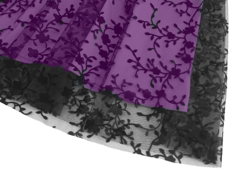 naiste riided võrk tikandid talje varrukateta jõulupalee kiik keskmise pikkusega kleit_voghion.com