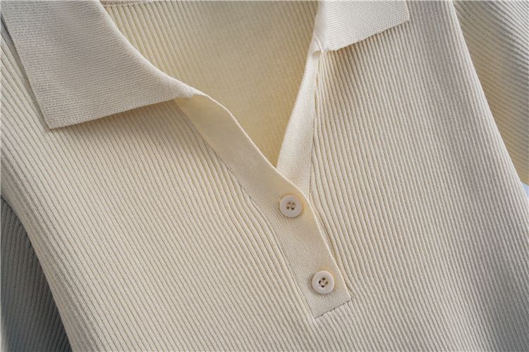 Women's Clothing Temperament Knitted Top Two Piece Suit Wide Leg Pants Suit_voghion.com