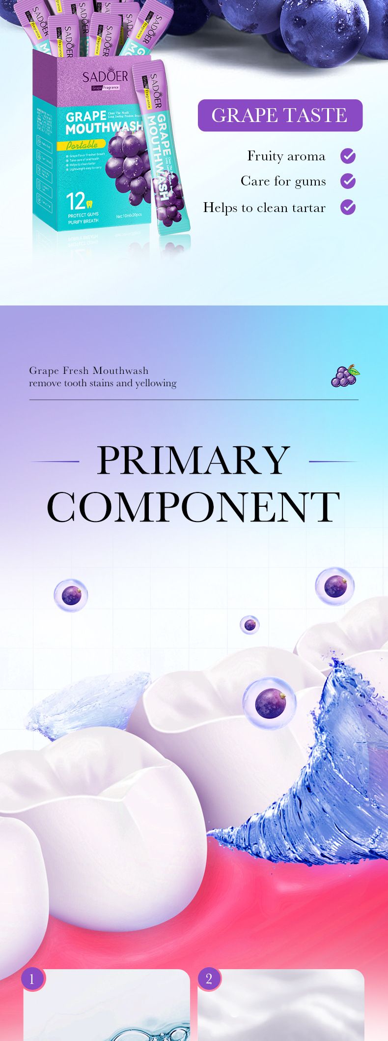 Collutorio rinfrescante al caffè SADOER 10 ml * 20 pezzi, collutorio detergente per denti e bocca fresca_voghion.com